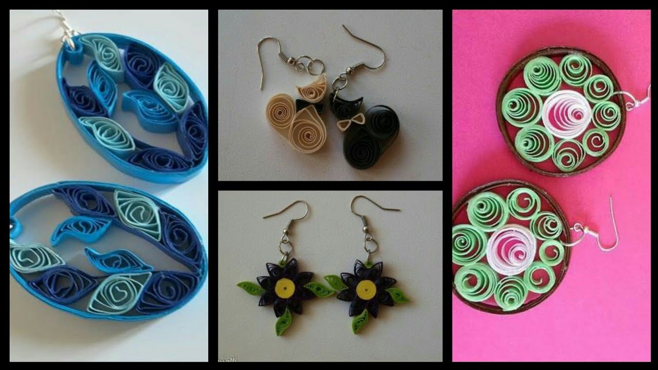 Unique Drop Paper Quilling earrings designs (2020)//Stunning Colorful Paper quilled earrings