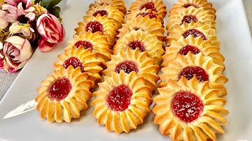 You will never buy cookies again! Easy & yummy butter cookies with jam.
