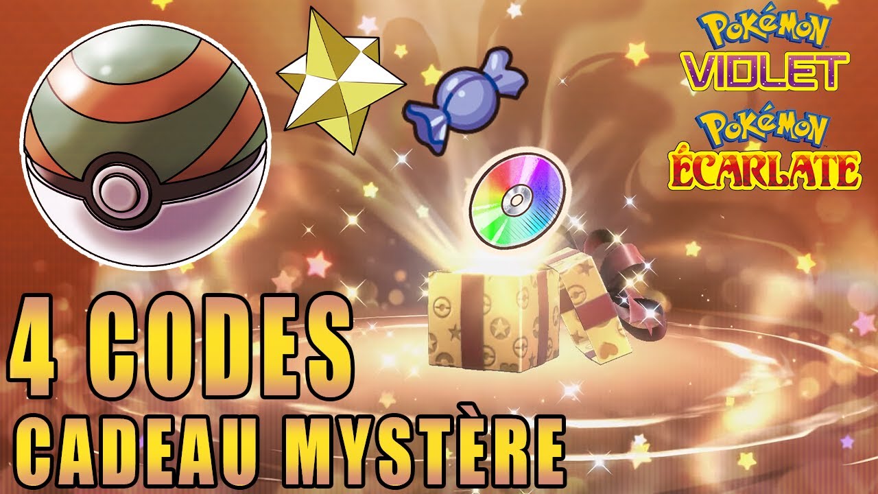 4 Codes Cadeau Mystère et NEWS - Pokémon Écarlate/Violet 