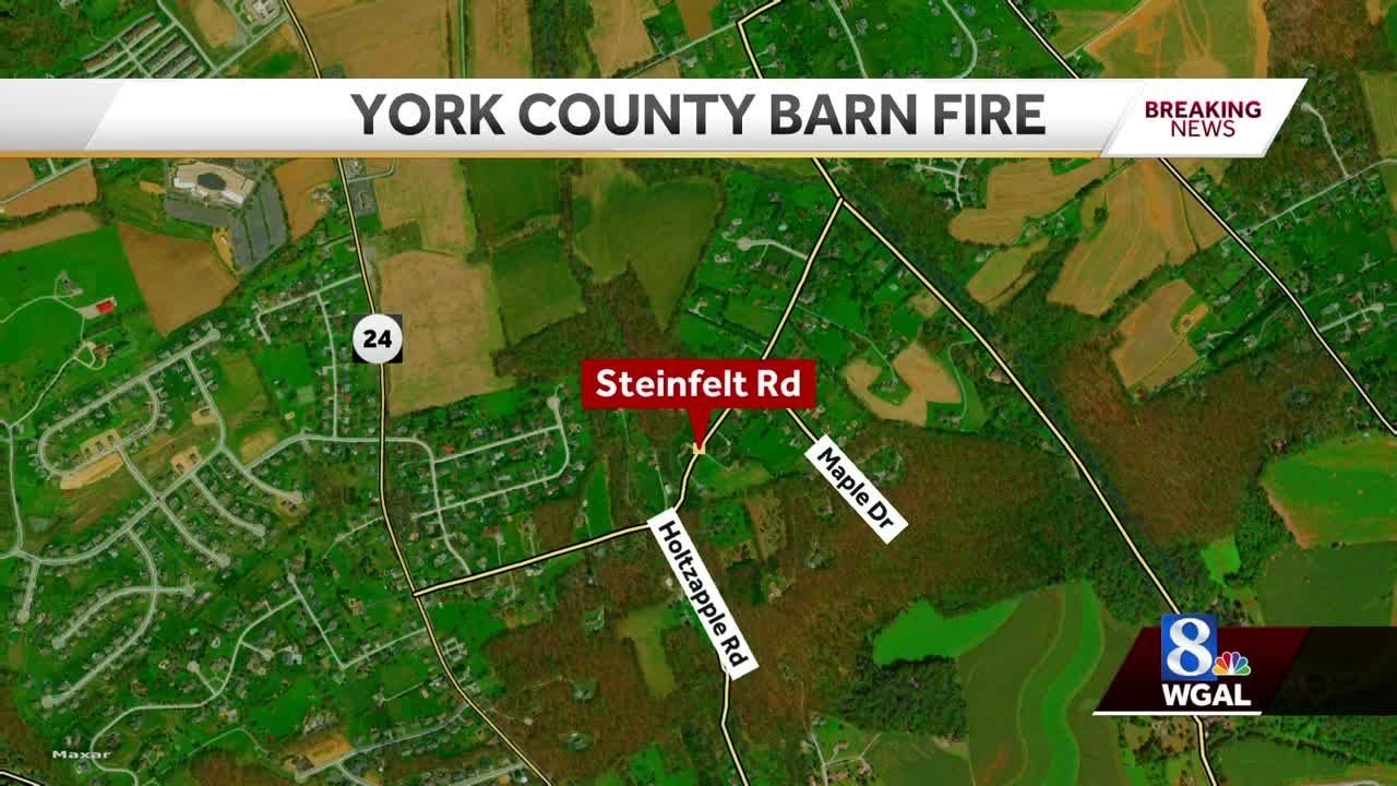 Crews on scene of overnight barn fire in York County - YouTube