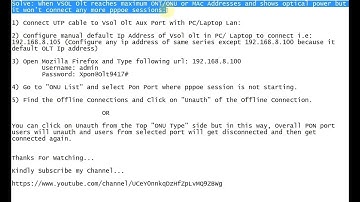 When VSOL Olt reaches maximum ONT/ONU or MAC Addresses: