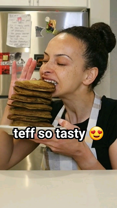 🥞 vegan teff flour pancakes 👩🏻‍🍳 #vegan #pancake #veganfood #glutenfree #plantbased #veganrecipes