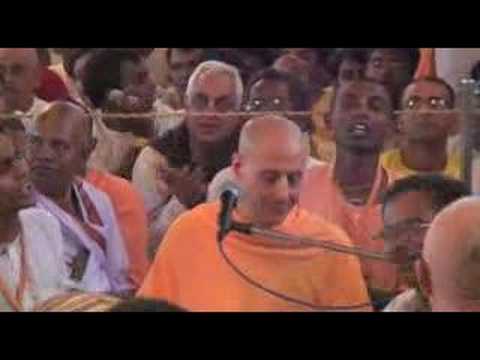 Radhanath Swami leads an ecstatic kirtan during abhisheka at the Inauguration Festival of the new ISKCON temple in Tirupati, Andhra Pradesh, India. Hare Kris...