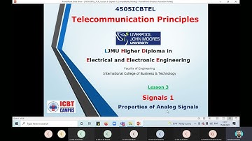 Analog signals - Part 1 - Telecommunication Fundamentals - Lecture 3.-