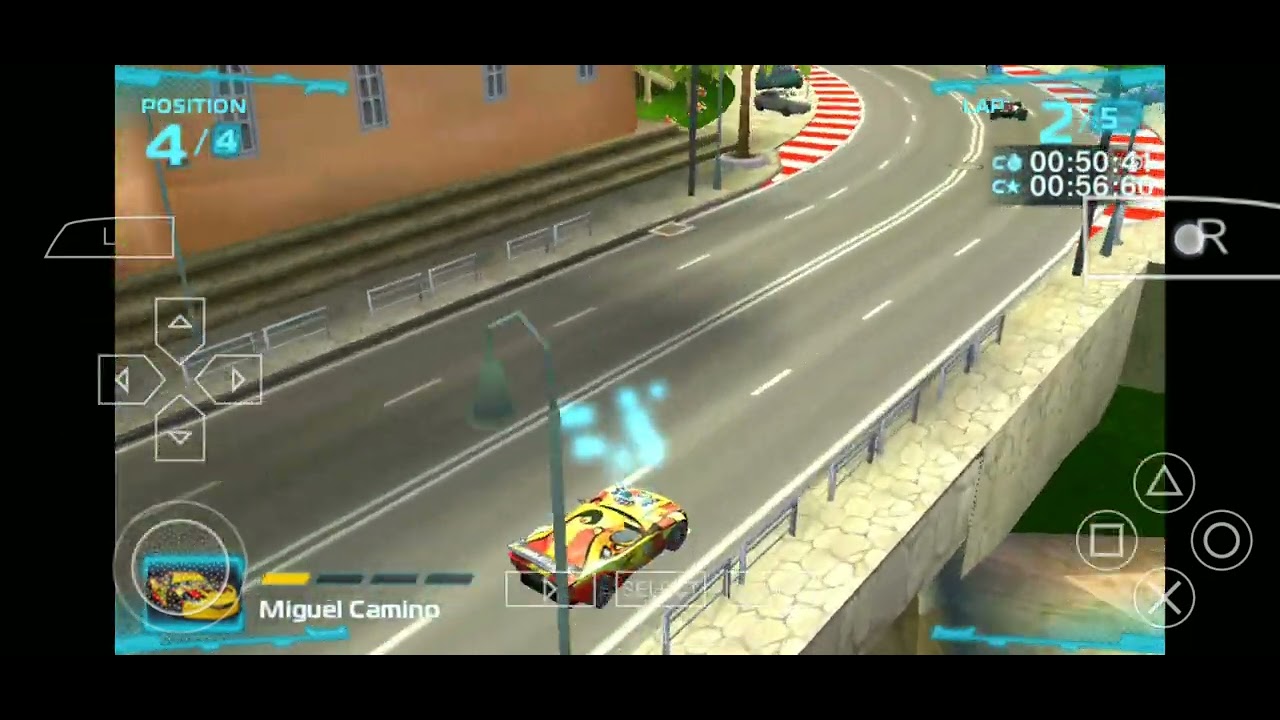 Cars 2 video game PSP version Miguel Camino 5 lap race in Mountain Run ...