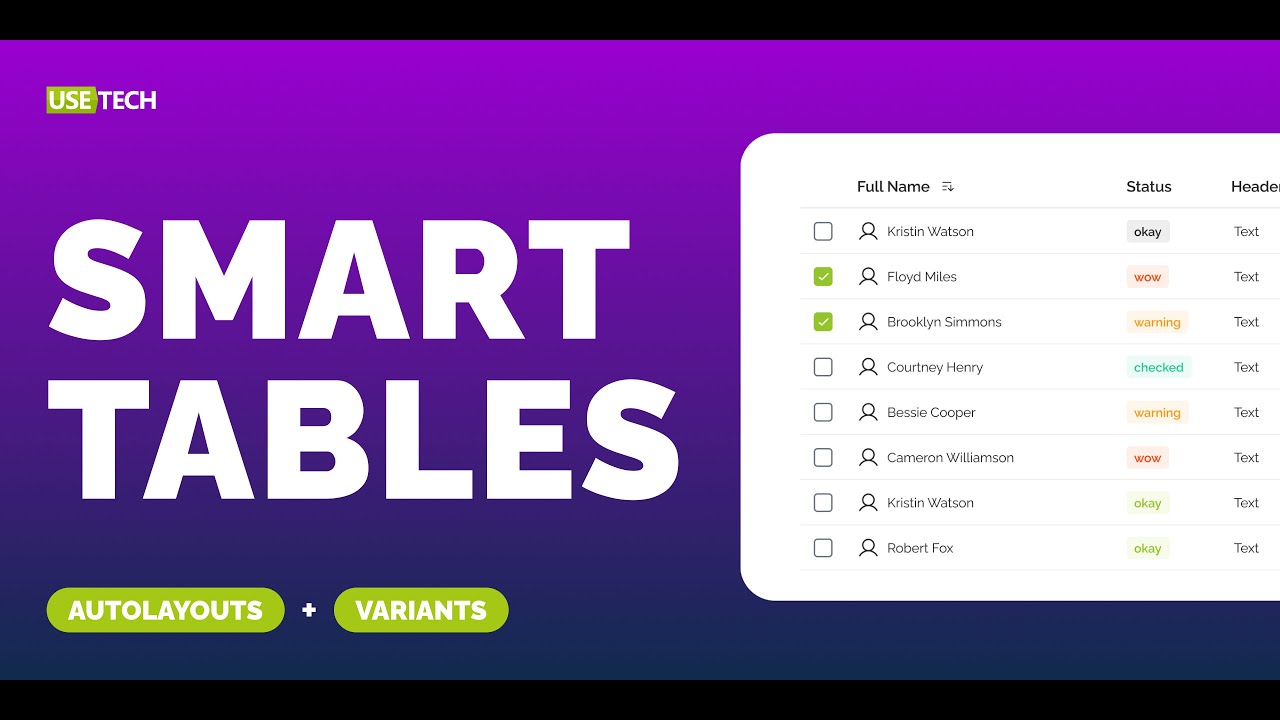Smart Tables in Figma (Auto Layouts + Variants) - YouTube