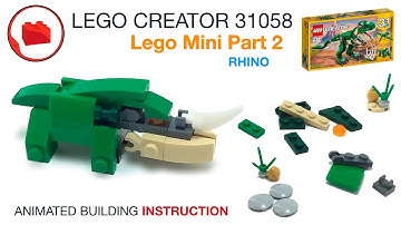 Lego Mini MOC (Part 2) - Rhino - Alternative build tutorial from Lego Creator 31058