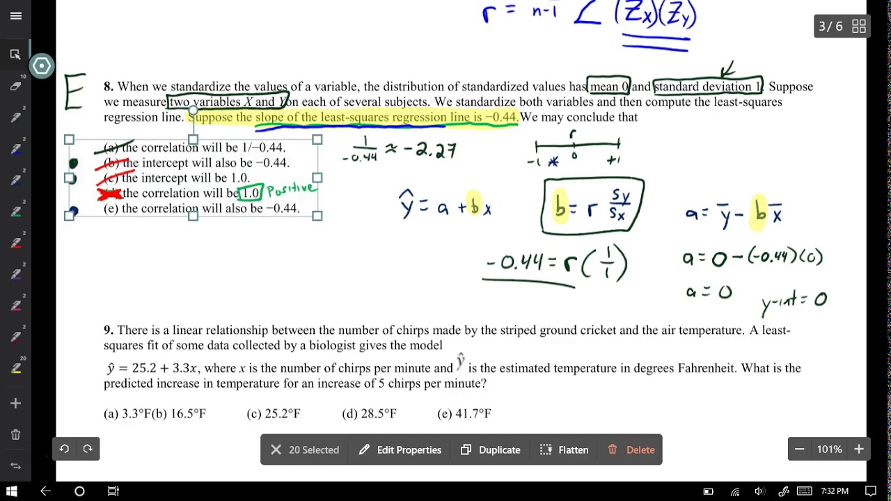 AP Stats - Ch3 Practice Test (Q7-Q10) - YouTube