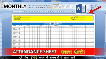 Ms Word Me Student Attendance Sheet Kaise Banaye | How To Create Monthly Attendance Sheet