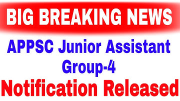 APPSC Junior Assistant Group -4 Notification Released