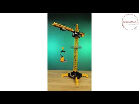 Большой башенный кран радиоуправляемый детская игрушка стройка подъемник с подвижными деталями 1:18 свет звук, видео 1