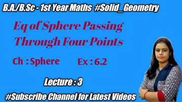 #Sphere #Chapter_6th  #Solid_Geometry  #For_all_universities  B.A./B.Sc 1st maths
