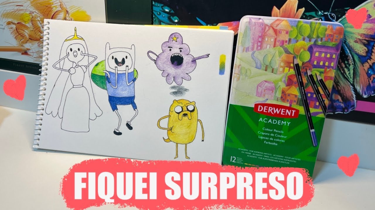 LÁPIS DE COR DERWENT ACADEMY | DESENHANDO A HORA DE AVENTURA | PRIMEIRAS IMPRESSÕES