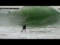 Professional Skimboarders Try To Ride Weird Shorebreak Waves