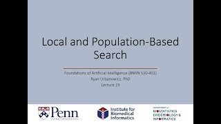 Lecture 19: Local and Population-based Search