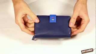 Tula Violet Ladies Zip Around Blue Leather Purse screenshot 4