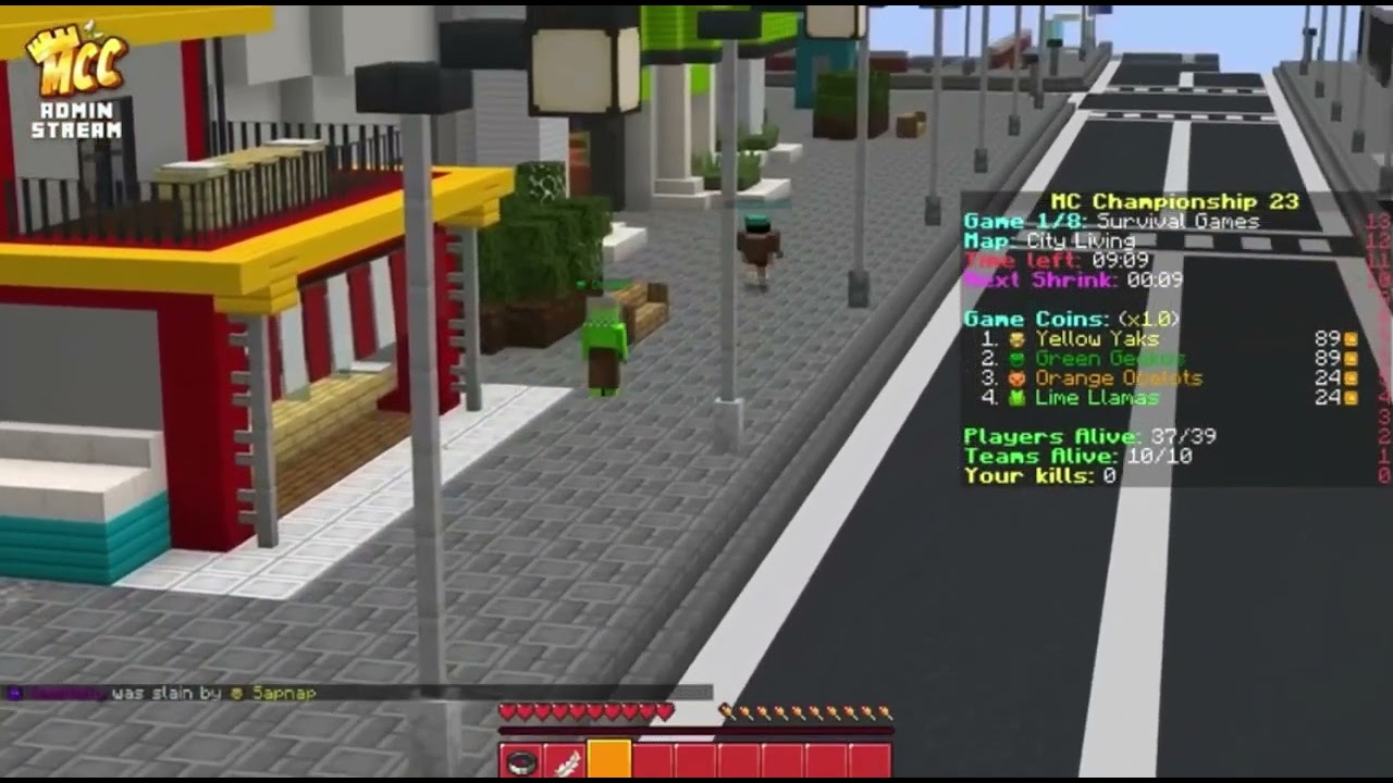 Admins reacting to Dream chasing JoJoSolos across the Survival Games map in MCC 23!