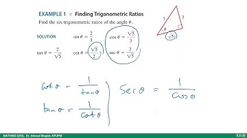 MATH002, 5.2 Trigonometry of Right Triangles