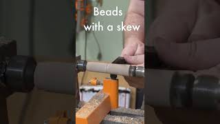 Practice cuts with a skew on a lathe. Hope I'm doing it right #woodworking #woodturning #shorts