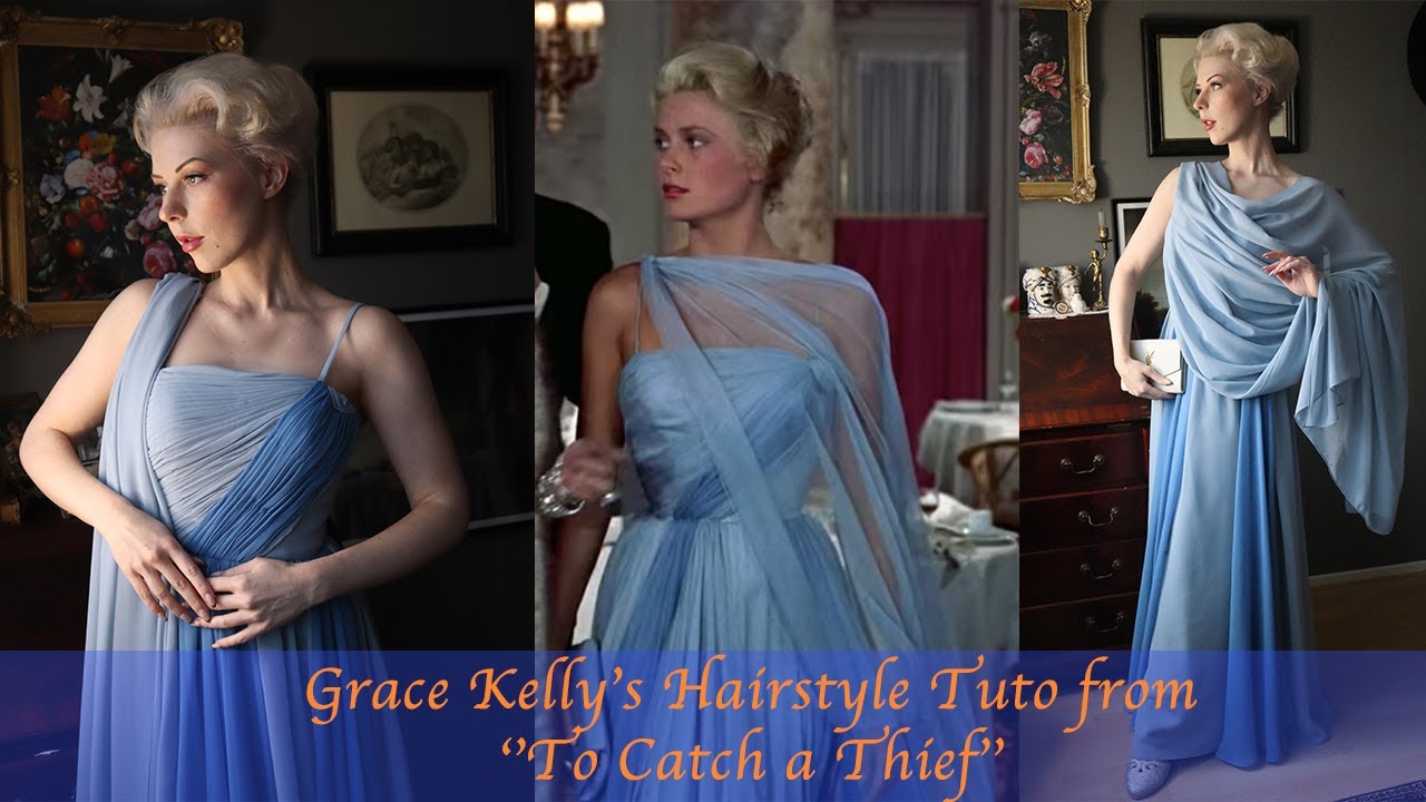 Grace Kelly's Hairstyle Tutorial from a film ''To Catch a Thief'' l Old Hollywood