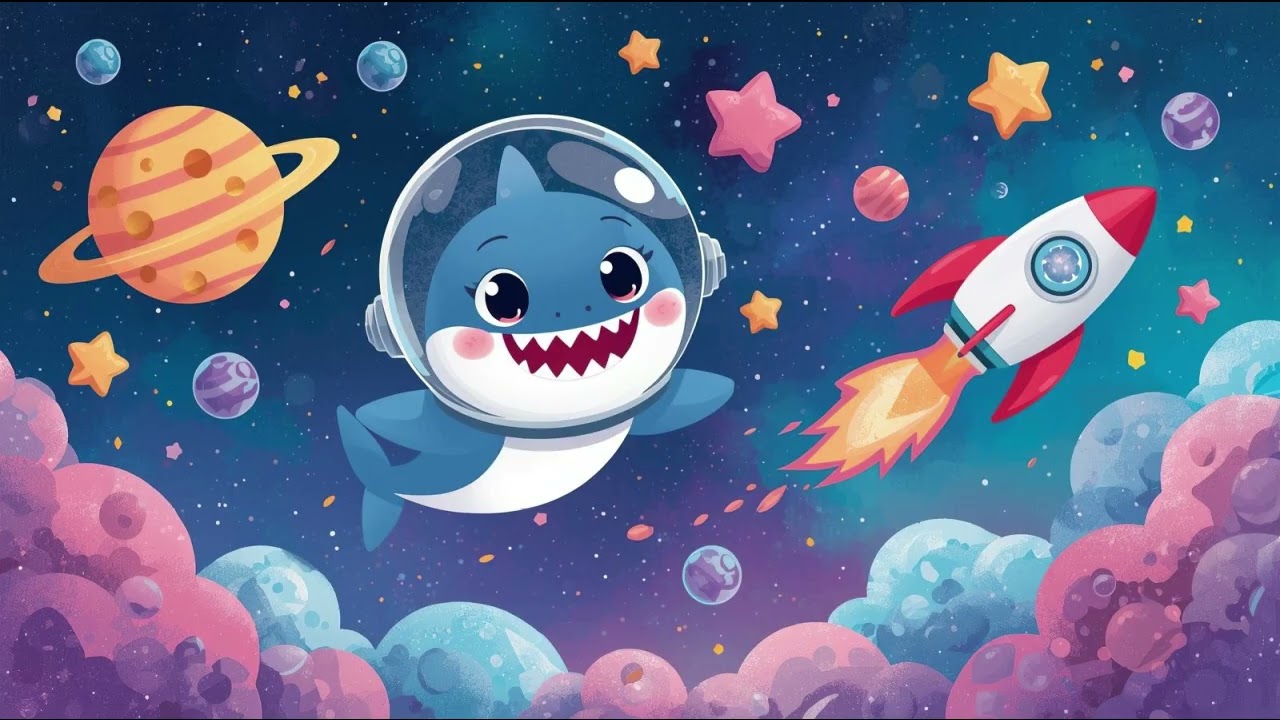 Space Shark Doo-Doo-Doo 🚀 | Cute Astronaut Shark Song for Kids | Nursery Rhyme Sing-Along
