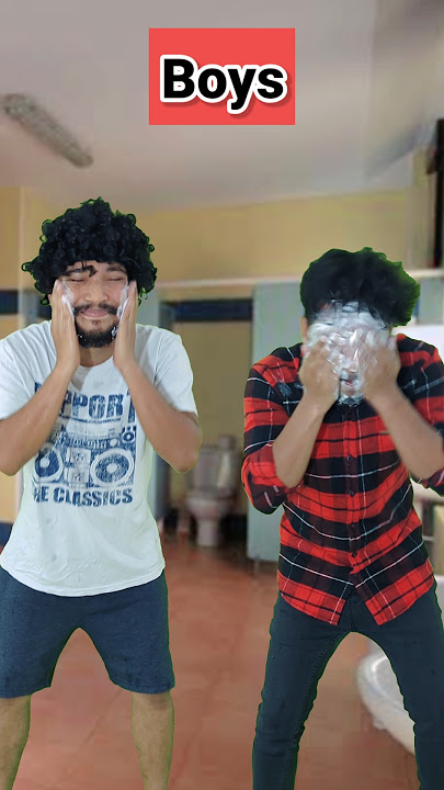 Girls vs Boys 😂 while doing face wash #comedy #comedyvideo #shorts #youtubeshorts #funny #funnyvideo