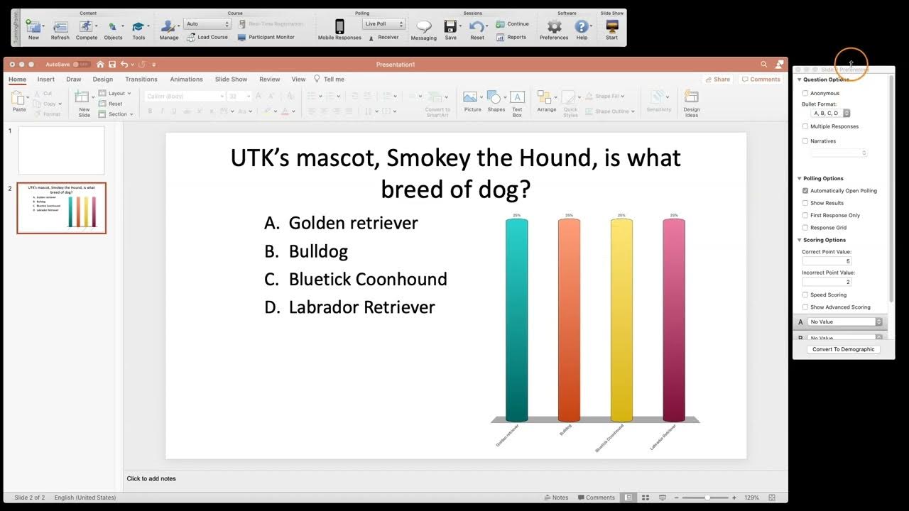 TurningPoint Desktop Create Multiple Choice Questions for PowerPoint