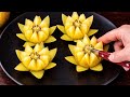 How to Make a Golden Kiwi Flower | Easy Fruit Carving Tutorial 🥝