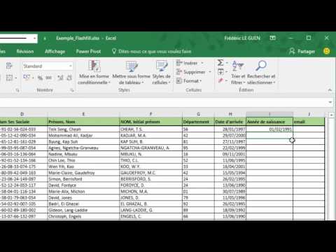 Le remplissage instantané dans Excel