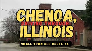 Driving Off Route 66 in Small Town Chenoa, IL Past Victorian Houses, Old Churches & Brick Roads