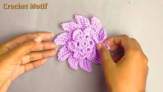 Super Beautiful Motif Crochet Model   How To Crochet Flower Step By Step Tutorial For Beginners