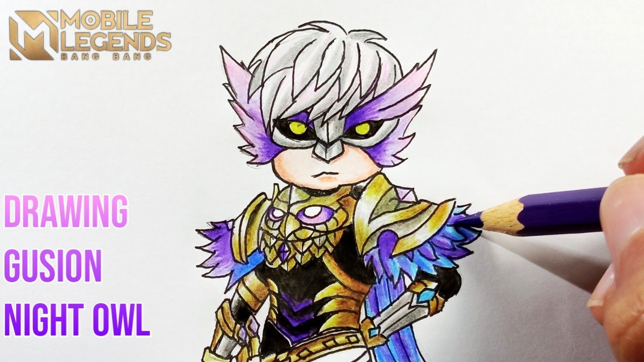 Menggambar Gusion Night Owl Mobile Legends Chibi Speed Drawing Gusion Night Owl Collector