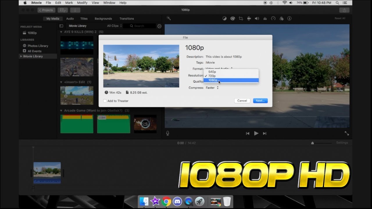 exporting imovie to youtube