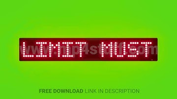 Highway Speed Limit Must Be Followed Scrolling Red Dot Matrix LED Text Animation on Green Screen Sea