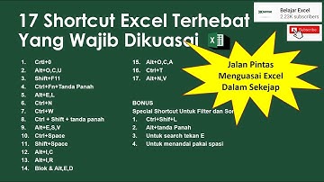 Jalan pintas menguasai excel menjadi mahir / menggunakan shortcut excel tombol keyboard