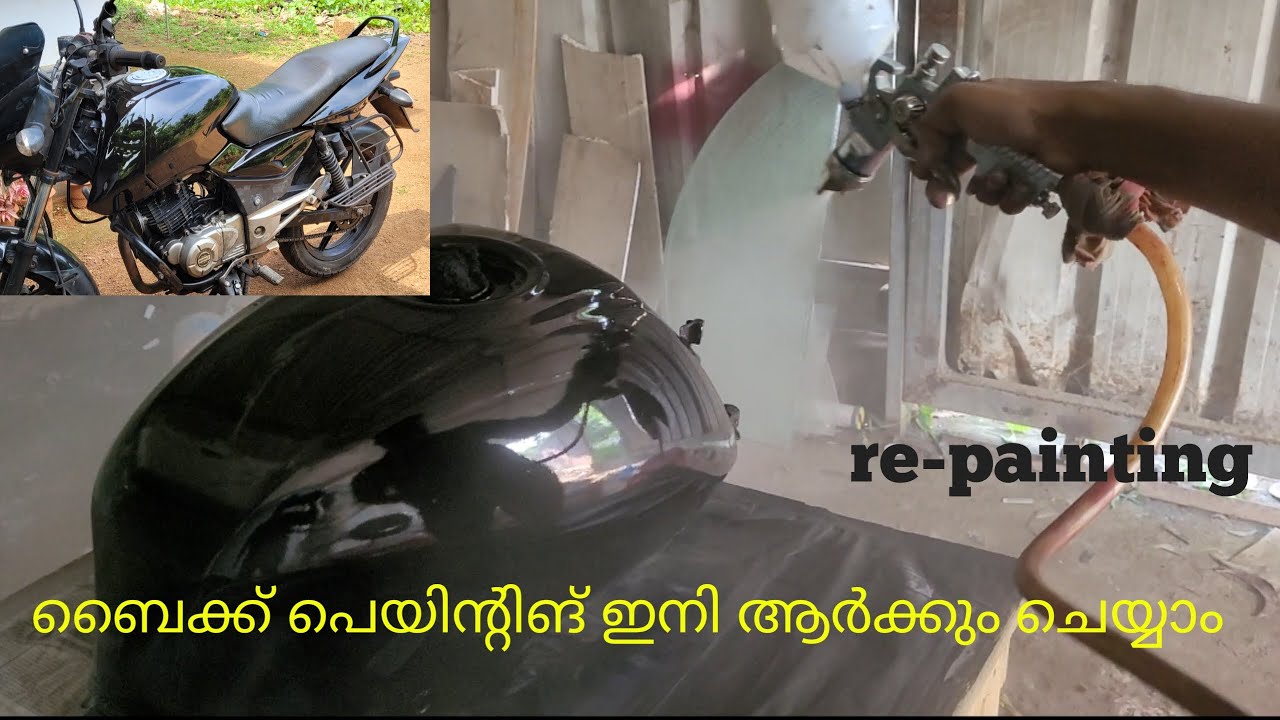 How to do pu painting on a bike/Bike painting in malayalam bike 