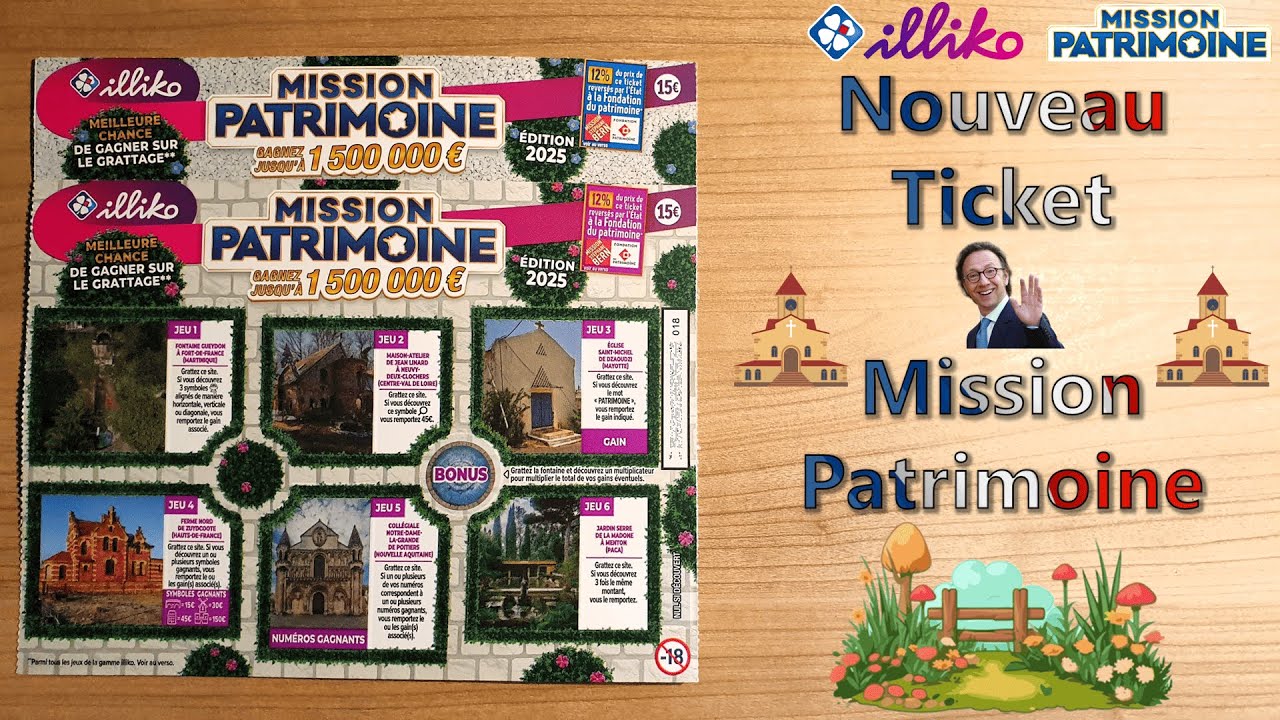 Grattage du ticket "Mission Patrimoine (Édition 2025)" • FDJ/Illiko 🏘️