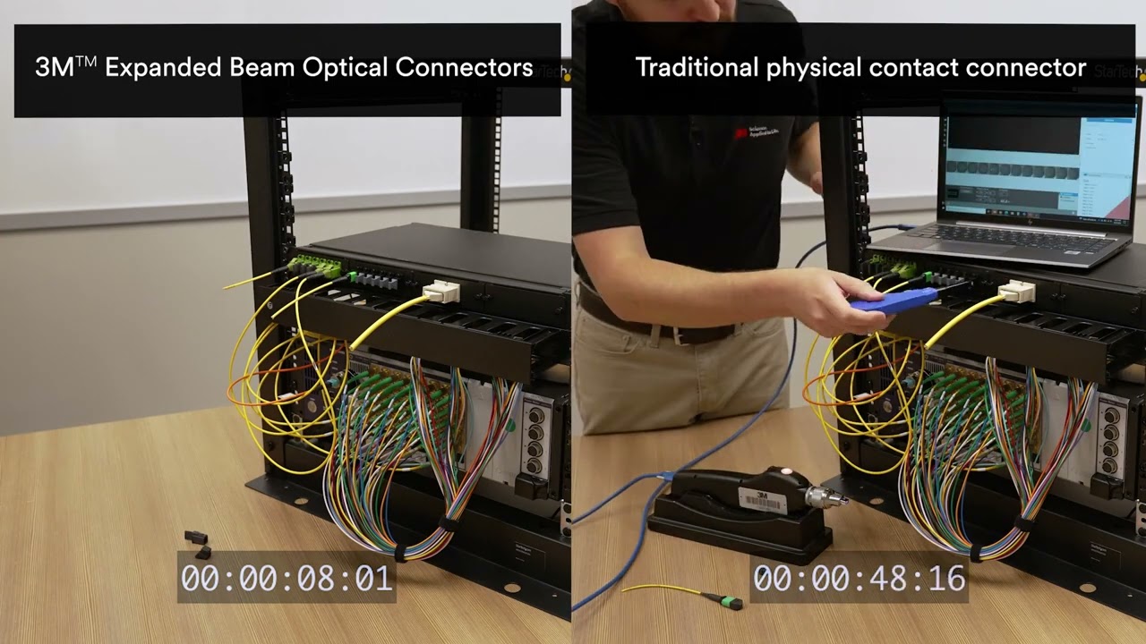 3M™ Expanded Beam Optical Connector EBO Time Savings Video