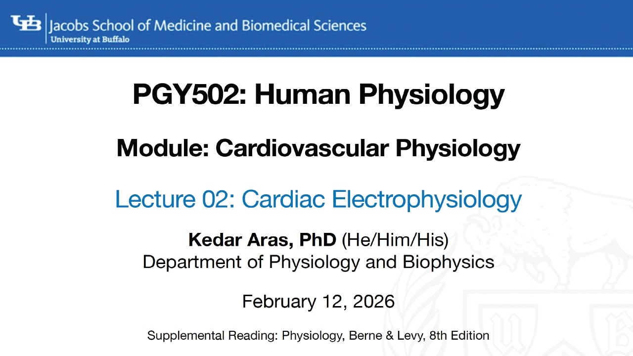 Cardiovascular Physiology  - Cardiac Electrophysiology (L02)