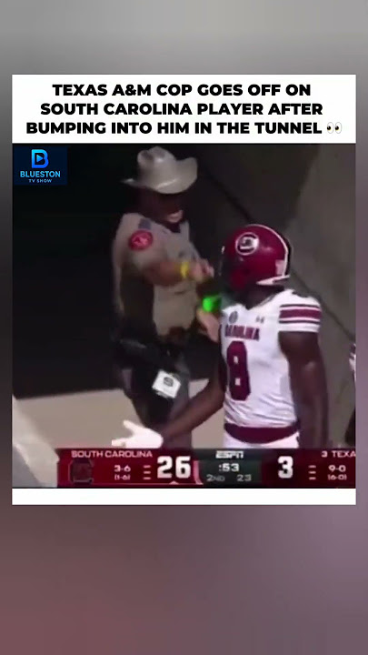 Texas A&M Cop Snaps on Gamecock in Tunnel Clash 😳#TAMU #SouthCarolina #accidente #shorts #trending