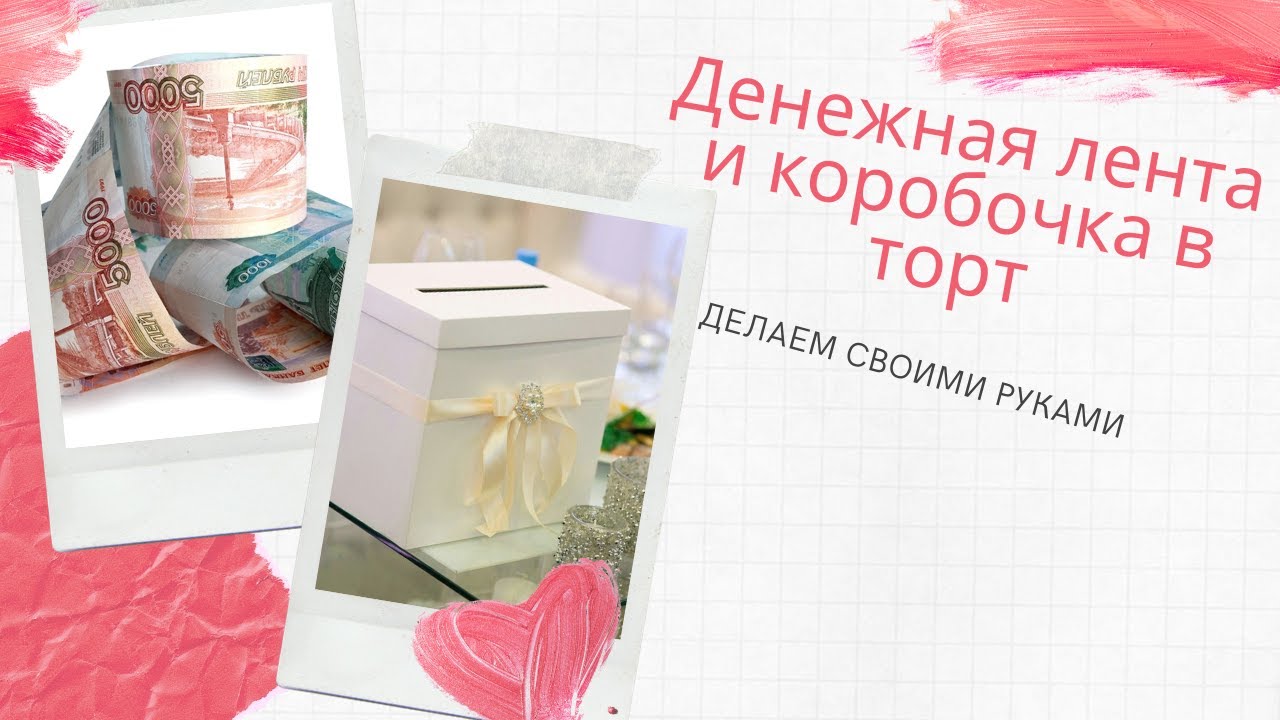 Как сделать денежную ленту и коробочку для сюрприза с деньгами в торт. Своими руками