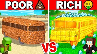 Mikey vs JJ DIRT vs RICH BUS in Minecraft - NOOB vs PRO