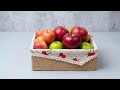 Using Waste Card Board Box Materials Turn it to Storage Fruits Storage Basket For Table Decoration