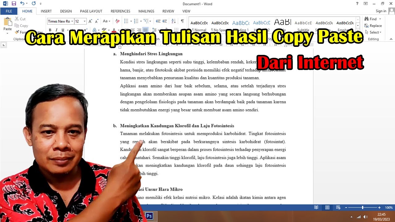 Cara Merapikan Tulisan Hasil Copy Paste Dari Internet - YouTube
