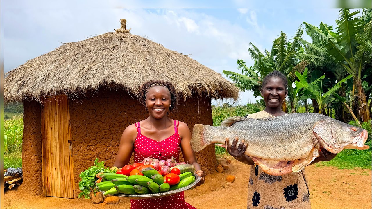 No Oven Needed !! African Village Mum Bakes a Giant Fish Underground with Hot Stones 🐟🔥