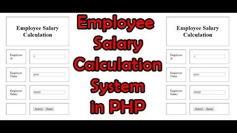 how to make an Employee Salary calculation system in php step by step