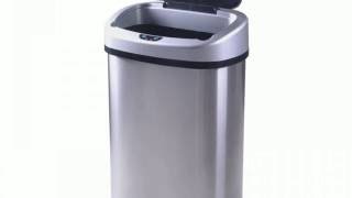 13-Gallon Touch-Free Sensor Automatic Stainless-Steel Trash Can