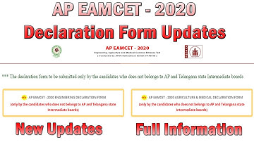 AP EAMCET - 2020 | DECLARATION FORM | Engineering or Agriculture & Medicals | Released