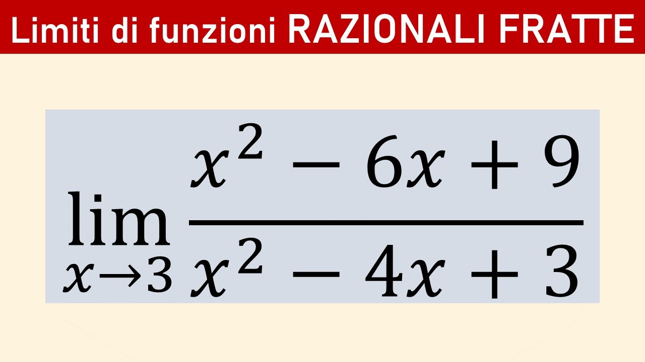 Calcolo dei limiti. FUNZIONI RAZIONALI FRATTE