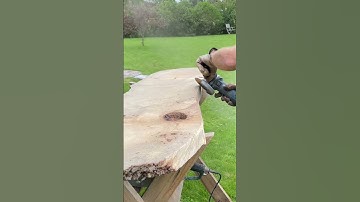 Turning maple planks into fire pit benches. #firepit #woodproject #diywood #mapletrees #countryside